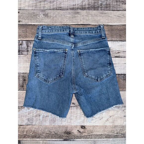 ZARA Bermuda Denim Blue Cut Off Jeans | 0 - Picture 2 of 5